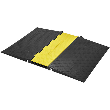 Cable Protector Ramp, 5-Channel Rubber, 10T Flip-Open