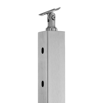 Cable Railing Post, 36in Stainless Steel, 10-Hole Silver