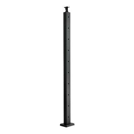 Cable Railing Post 36x2x2 In, SUS304 Stainless, Black