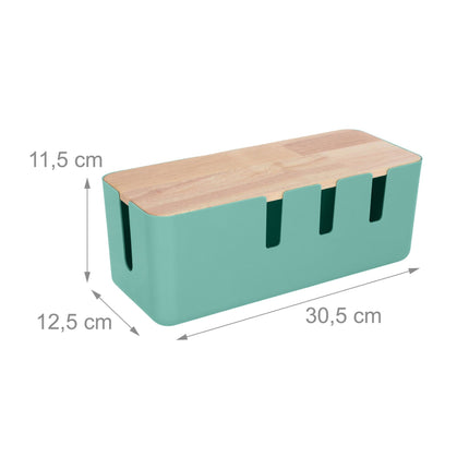 Box na kabely s dřevěným víkem pro prodlužovací lišty