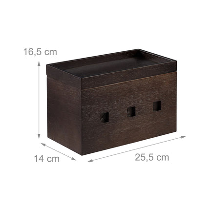 Box na kabely bambus, tmavě hnědý