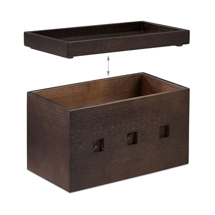 Box na kabely bambus, tmavě hnědý