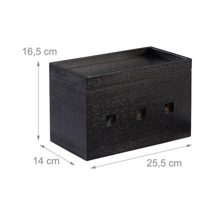 Box na kabely bambus, černý