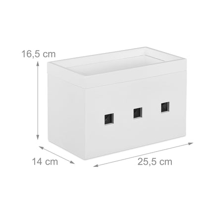 Kabelbox Bambus weiß