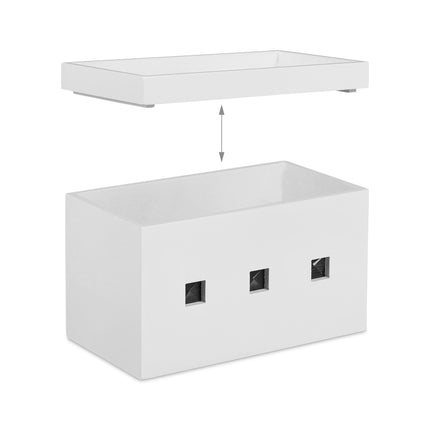 Kabelbox Bambus weiß