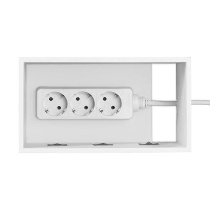Kabelbox Bambus weiß