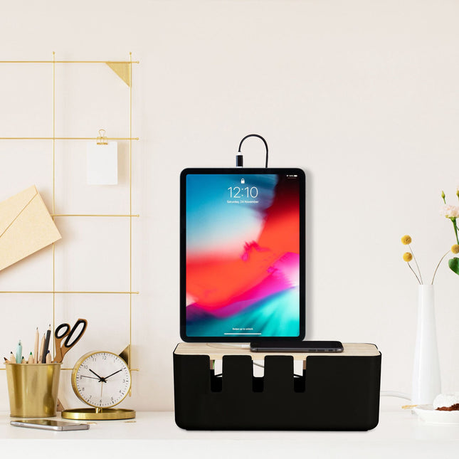 Box na kabely s dřevěným víkem