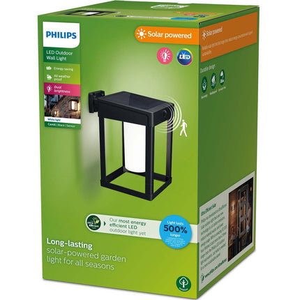 Nástěnné solární svítidlo Camill, ultra úsporné LED 25lm/250lm černá