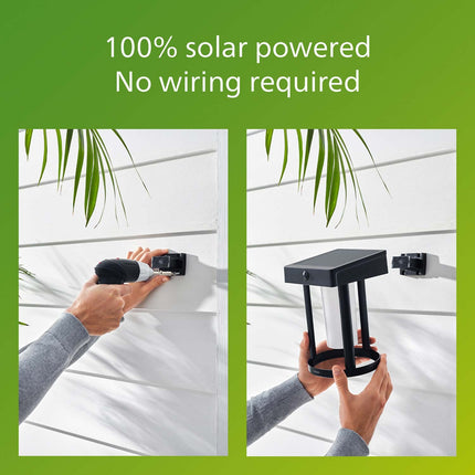Nástěnné solární svítidlo Camill, ultra úsporné LED 25lm/250lm černá