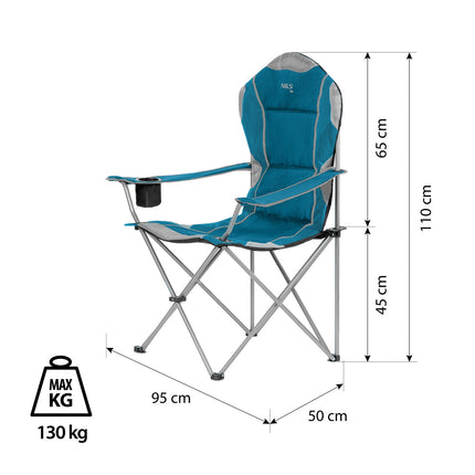 Kempingová židle, tyrkysová, skládací, lehká