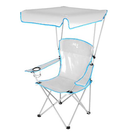 Campingstuhl mit Sonnenschutz, Grau