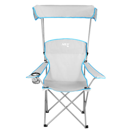 Campingstuhl mit Sonnenschutz, Grau
