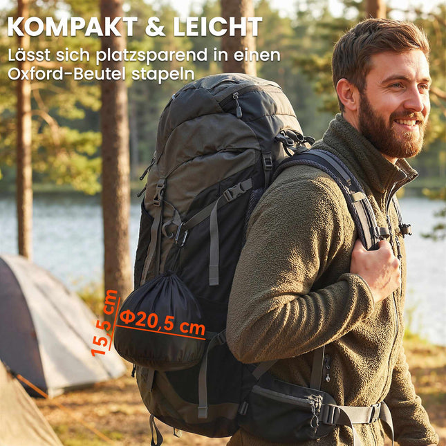 Camping kookgerei set, 5-delig, met hittebestendige handgrepen, grijs