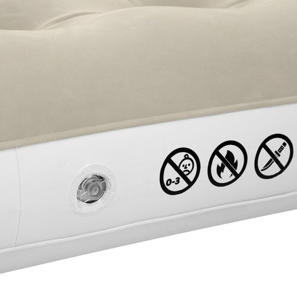 Camping Mattress, 191x137x22 cm, Beige