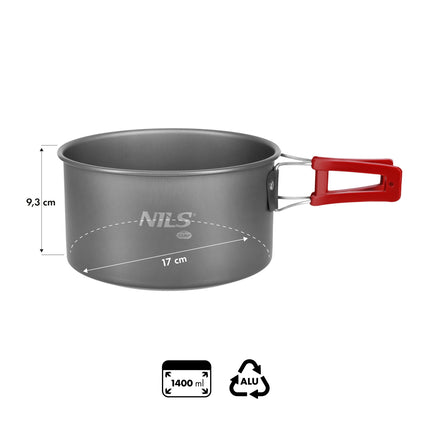Kempingový hrnec, objem 1.4L, ideální na vaření venku