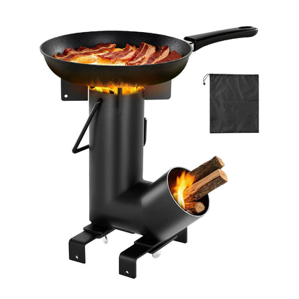Camping Rocket Stove – Portable Wood Burning, Carry Bag