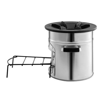 Camping Rocket Stove, Wood Burning, Stainless Steel, Carry Bag