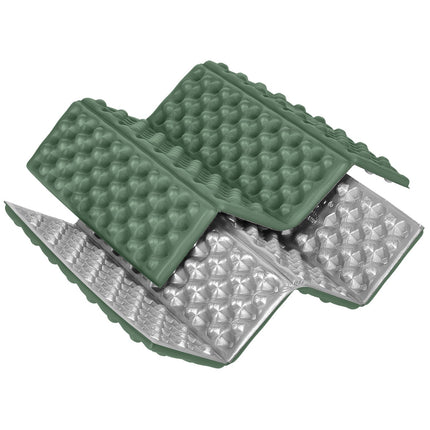Kempingová sedací podložka, hliníkový podklad, 40 cm, zelená