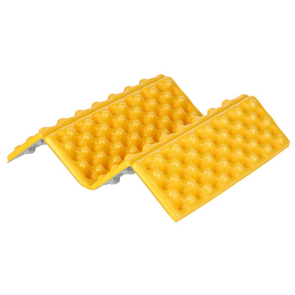 Kempingová sedací podložka, hliníková vrstva, 40 cm, žlutá