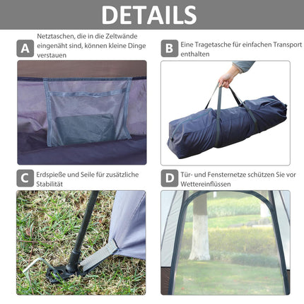 Camping tent for 3-4 people - Easy installation, waterproof