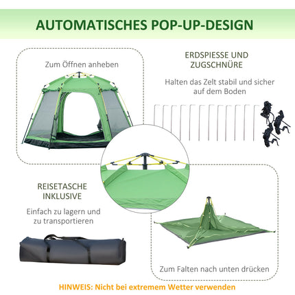 6-person family dome camping tent, waterproof, easy installation