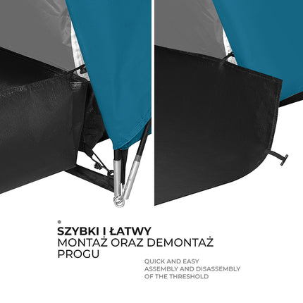 Kempingový stan, modro-světle šedá, pro 2 osoby, voděodolný