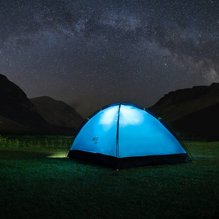 Kempingový stan, modrá, Nightfall, pro 2 osoby, voděodolný