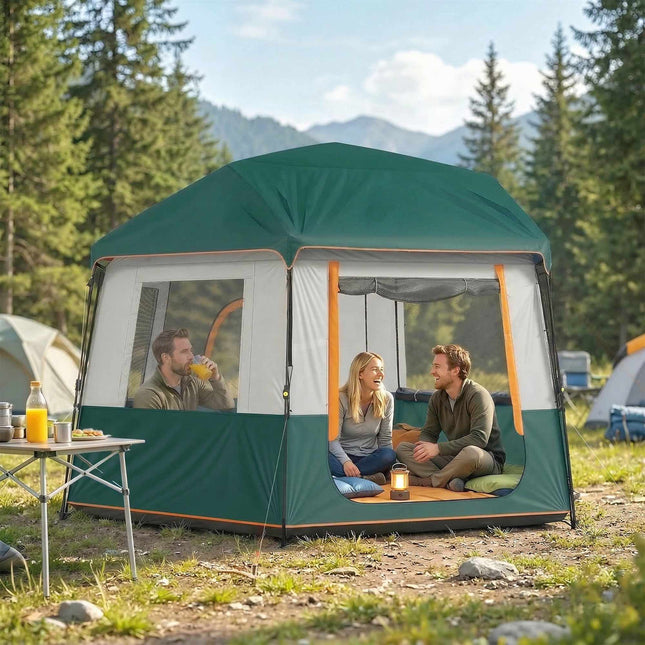 Kampeertent voor 4-6 personen, waterdicht, UV30+ bescherming