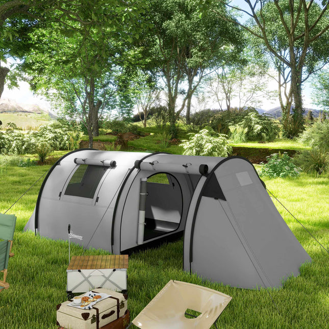 Kampeertent voor 4 personen, waterdicht, met 2 compartimenten
