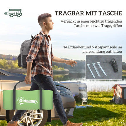 Kempingový stan pro 4 osoby, voděodolný, 2 kabiny, tmavě zelená
