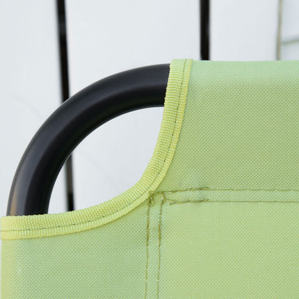 2-seater folding camping chair with cup holder, light green