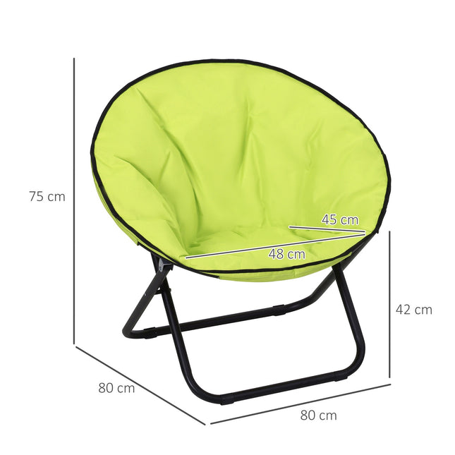 Campingstoel opvouwbare campingstoel met rugleuning, klapstoel tot 120kg, gevoerde moonchair extra breed, klapstoel buitenstoel voor tuin, balkon, camping, geel