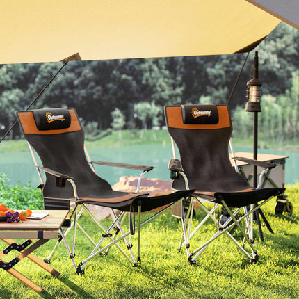 Kempingová židle s podnožkou, 600D Oxford, sada 2 ks