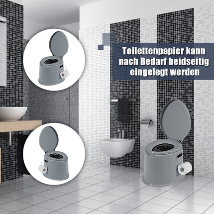 Camping toilet portable travel toilet mobile toilet with removable bucket insert grey