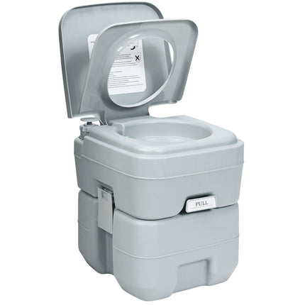 Camping toilet, travel toilet, mobile toilet, portable outdoor toilet, 20 L, grey