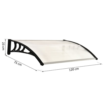 Outer door cover made of polycarbonate, Transparent, 120x75 Cm