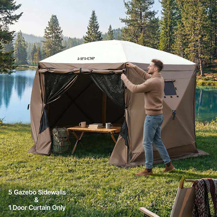Canopy Sidewalls 6-Pack, Waterproof 5.67x4.85 Ft, Brown