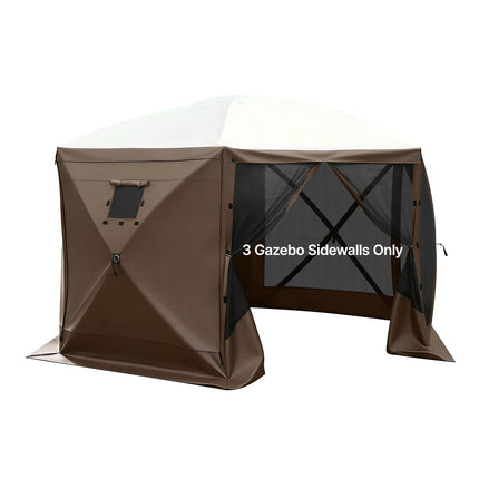 Canopy Sidewalls Set of 3, Waterproof Window Panel, Brown