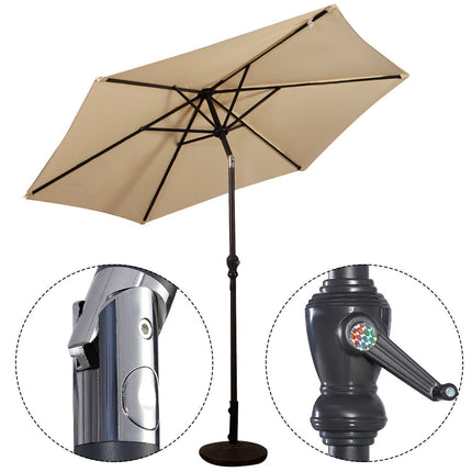 Ampelschirm 2,7m, Kurbelmechanismus, Neigefunktion, Beige