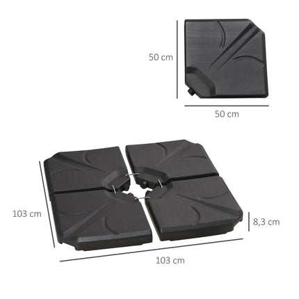 Závaží pro podstavec bočního slunečníku, HDPE, nosnost 56kg