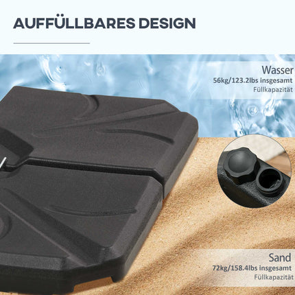 Závaží pro podstavec bočního slunečníku, HDPE, nosnost 56kg