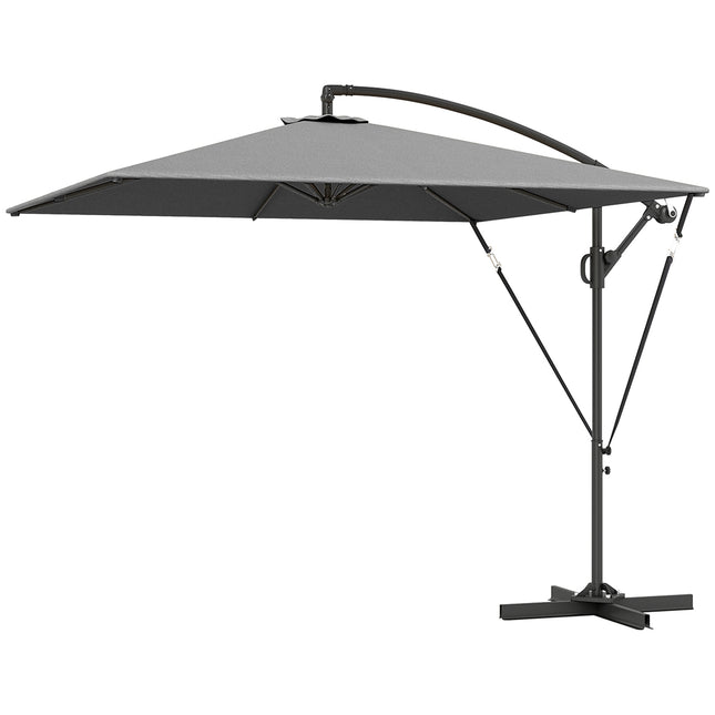 Boční slunečník Ø260 cm, UV 50+, voduodpudivý, šedá