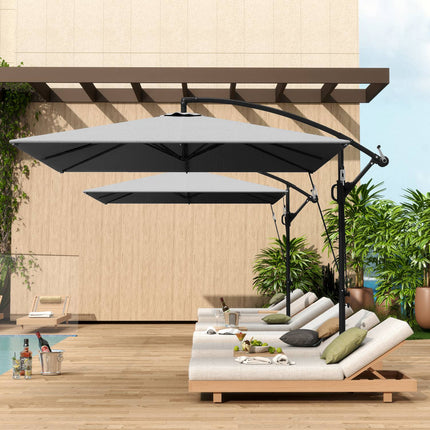 Cantilever Parasol Ø260 cm, UV 50+, Water-repellent, Grey