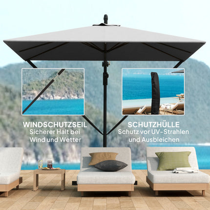 Cantilever Parasol Ø260 cm, UV 50+, Water-repellent, Grey