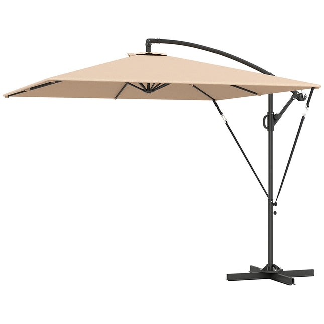 Cantilever Parasol Ø260 cm, UV 50+, Water-repellent, Khaki