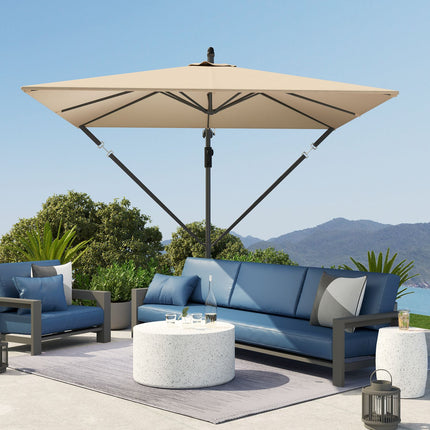 Cantilever Parasol Ø260 cm, UV 50+, Water-repellent, Khaki