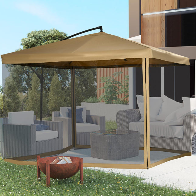 Velký boční slunečník 296x296cm – pro zahradu a terasu