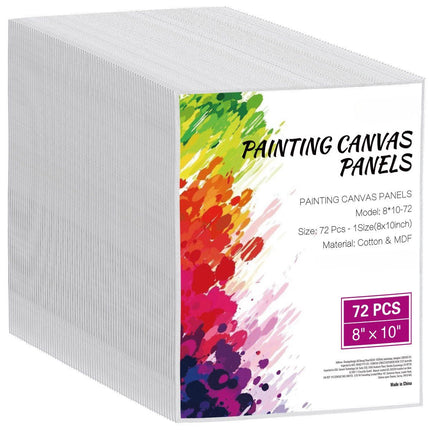 Canvas Boards, 8x10 Inch, 72 Pack, Pre-Primed
