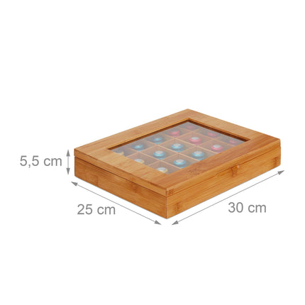 Bambusový box na kapsle s 24 přihrádkami