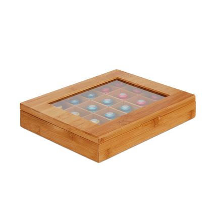 Bambusový box na kapsle s 24 přihrádkami